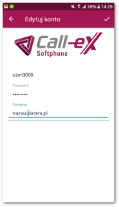 Konfiguracja konta w aplikacji Call-eX Softphone
