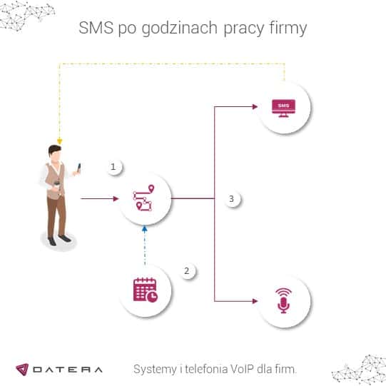 Infolinia dla firm i usługa SMS przed opuszczeniem schemat